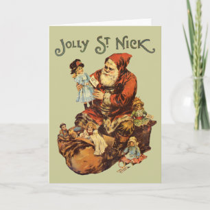 Jolly St. Nick för vintage Helgkort