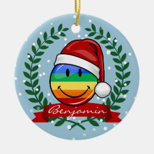 Jolly stil för gay prideflaggajul julgransprydnad keramik