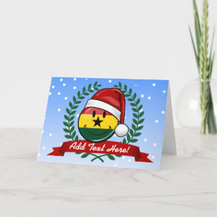 Jolly stil för Ghanian flaggajul Helgkort