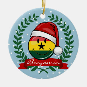 Jolly stil för Ghanian flaggajul Julgransprydnad Keramik