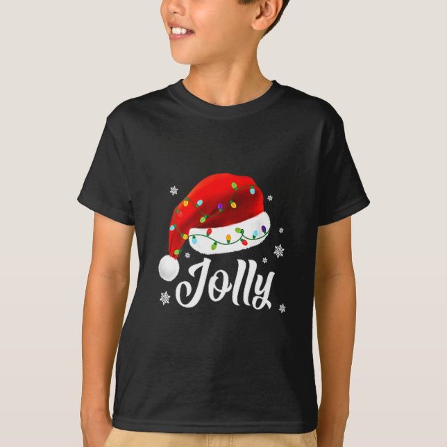 Jolly Subtle Minimal Christmas Funny Holiday Party T Shirt (Framsida)