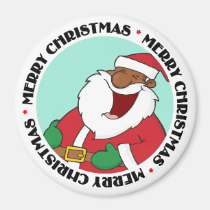 Jolly svart Sanktt Nicholas 2 Magnet