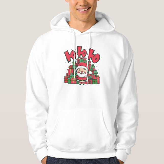 Jolly Tecknad Santa-67748 Hoodie (Framsida)