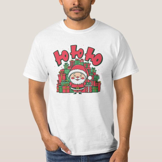 Jolly Tecknad Santa-67748 T Shirt (Framsida)