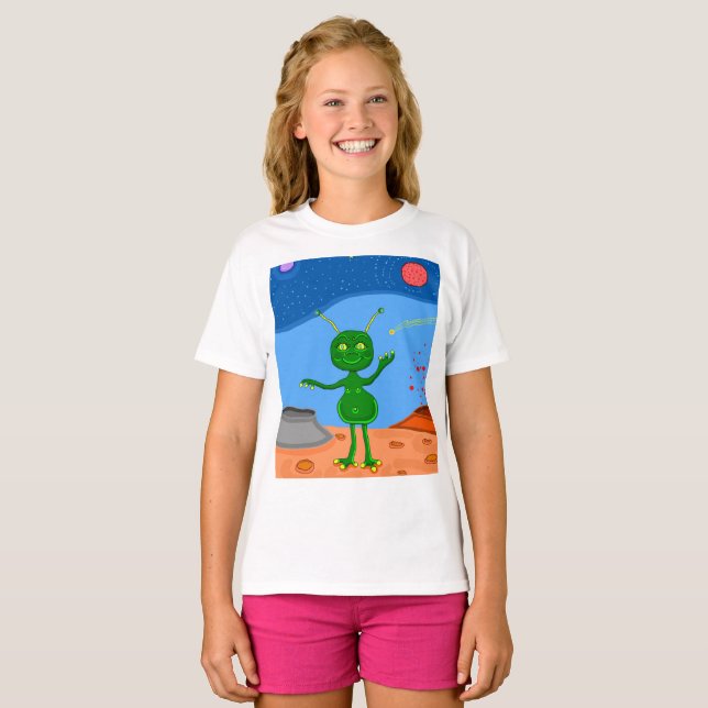 Jolly the Cute Alien T Shirt (Hel framsida)