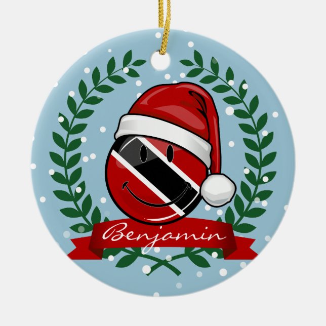 Jolly Trinidad Flagga jul Stil Julgransprydnad Keramik (Framsidan)