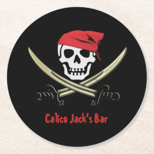 Jolly underlägg för Roger piratpub Papper Rund