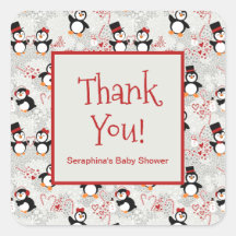Jolly Winter Penguins Baby Shower Tack