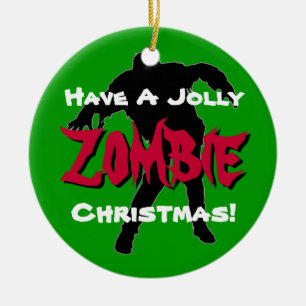 Jolly Zombie Julens Anpassningsbar Ornament (Grön