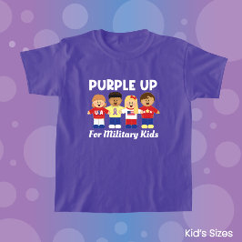 JollyKins Kid's Purple Up For Military Families T Shirt