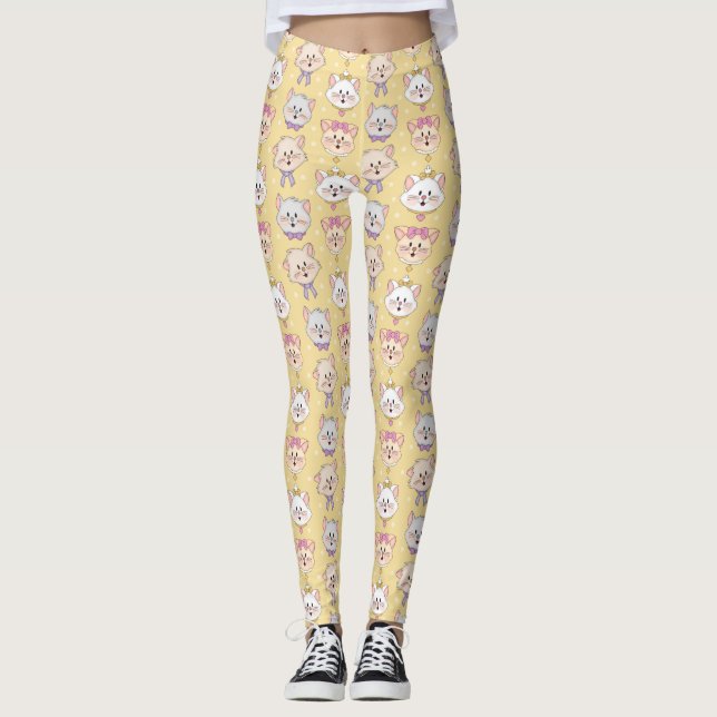 JollyKins Kittens Gult Leggings (Framsida)