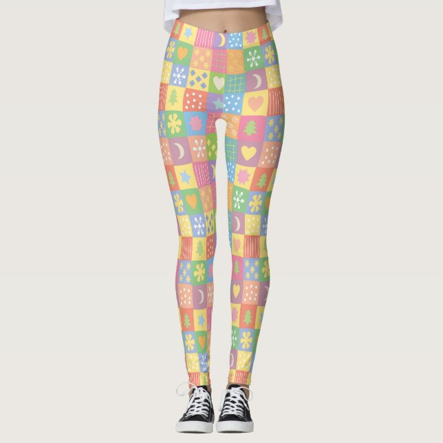 JollyKins Pastel Patchwork Leggings (Framsida)
