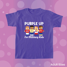 JollyKins Vuxen Lila Upp För Militära Familjer  T Shirt