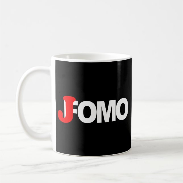 Jomo glädjen av att missa rolig Introvert Blyg Kaffemugg (Vänster)