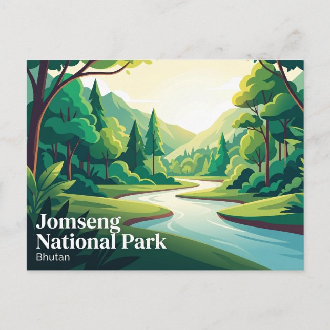 Jomseng Nationalpark Bhutan Vykort (Framsida)