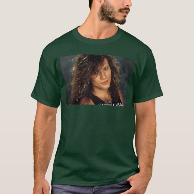 Jon Bon Jovi Rock Singer Portrait by Michael Grecc T Shirt (Framsida)