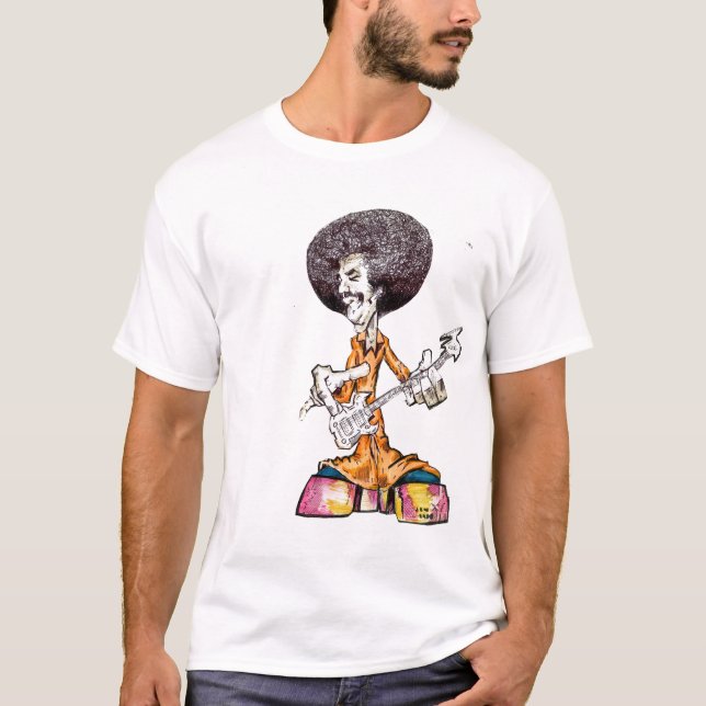 Jon Cade animering utformad afro- bas- Dude Tee Shirt (Framsida)