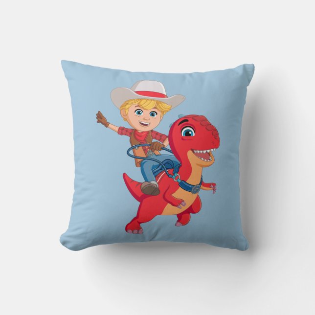 Jon och Blitz | Dino Ranch Kudde (Framsida)