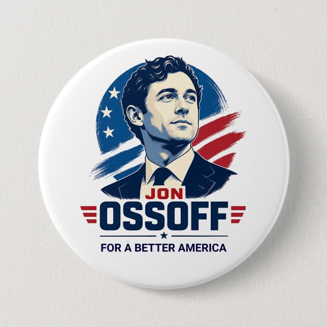 Jon Ossoff | För ett bättre Amerika | Politisk Knapp (Framsida)