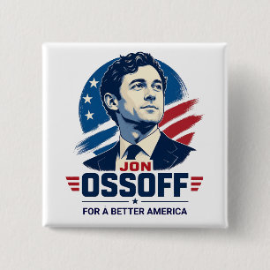 Jon Ossoff För ett bättre Amerika Politisk Knapp