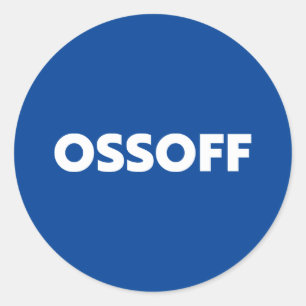 Jon Ossoff Georgia Senare blått vitt Runt Klistermärke