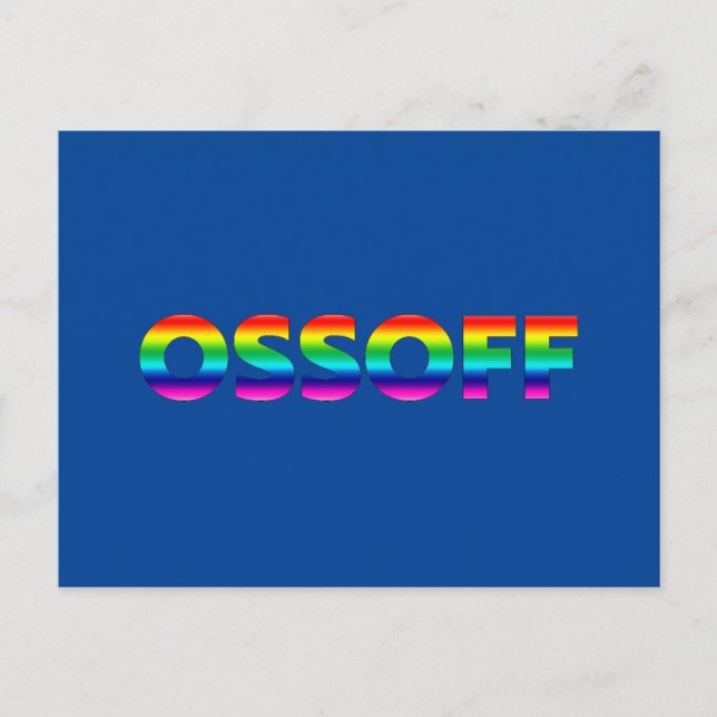 Jon Ossoff Georgia Senate runoff pride lgbt blue Vykort (Framsida)