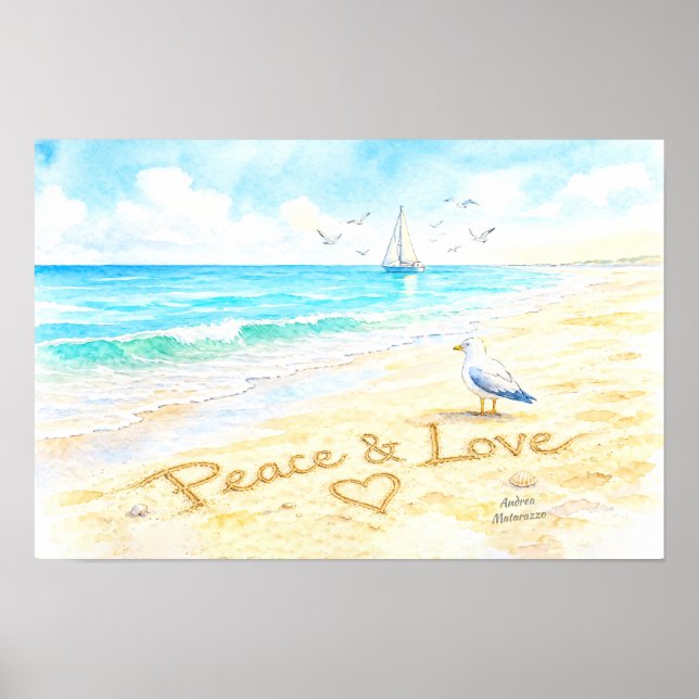 Jon Seagull - Fred & Kärlek  Poster (Framsidan)