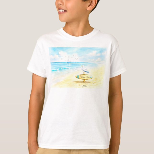 Jon Seagull - Fred & Kärlek  T Shirt (Framsida)