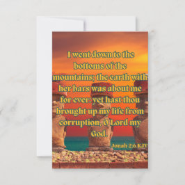 Jonah 2:6 KJV Bible Verse Pic Hälsning Kort