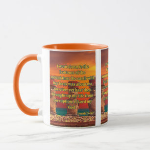 Jonah 2:6 KJV Bible Verse Pic Two-Tone Mugg