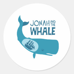 Jonah och valen runt klistermärke