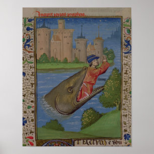 Jonah och Whale, från Bibeln Jean XXII Poster