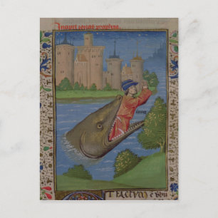 Jonah och Whale, från Bibeln Jean XXII Vykort