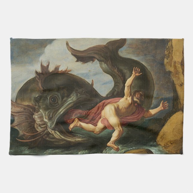 "Jonah och Whale"-handduken Kökshandduk (Horisontell)