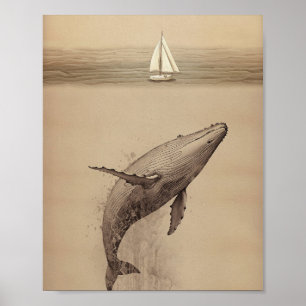 Jonah och Whale - Modern minimalist Poster