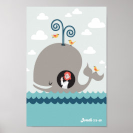 Jonah och Whale Poster bibelstory Christian