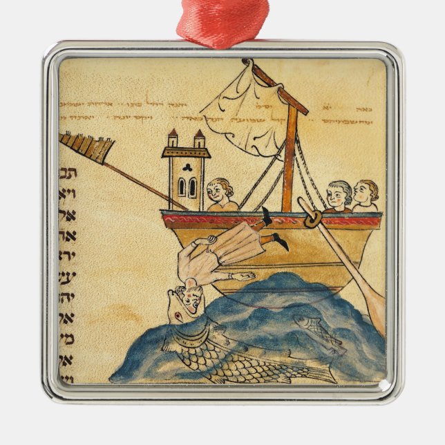 Jonah som ätas av val julgransprydnad metall (Framsidan)