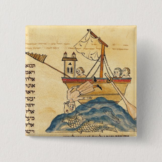 Jonah som ätas av val knapp (Framsida)