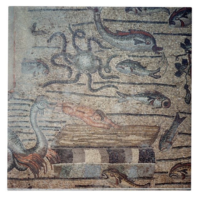 Jonah som ut spottas av val, specificerar från ett kakelplatta (Framsidan)