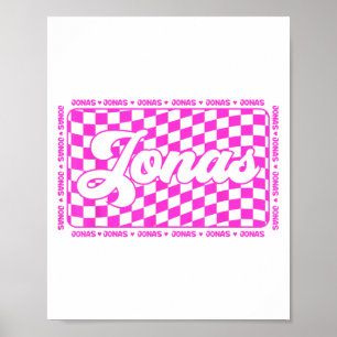 Jonas Checkered First Namn I Kärlek Jonas Hearts 8 Poster