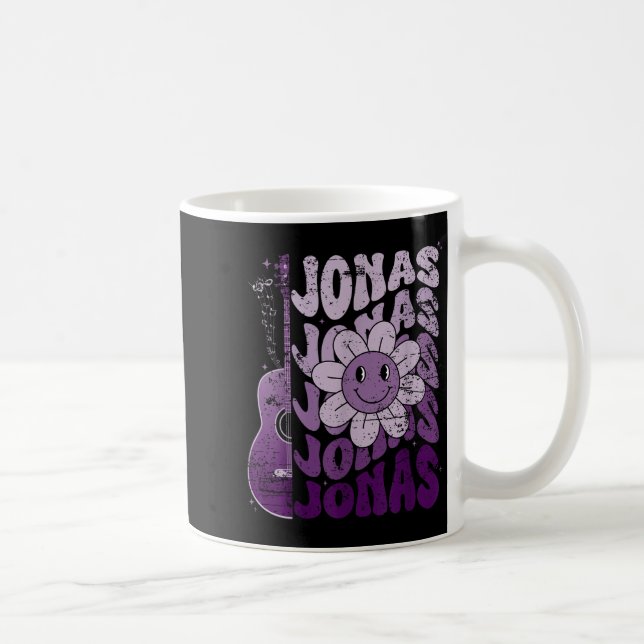Jonas First Name I Love Jonas Girl Groovy 80's Vin Kaffemugg (Höger)