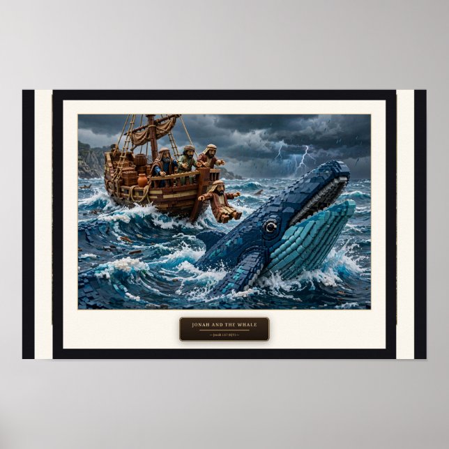Jonas och valen — Byggnadsten Konst Poster (Framsidan)