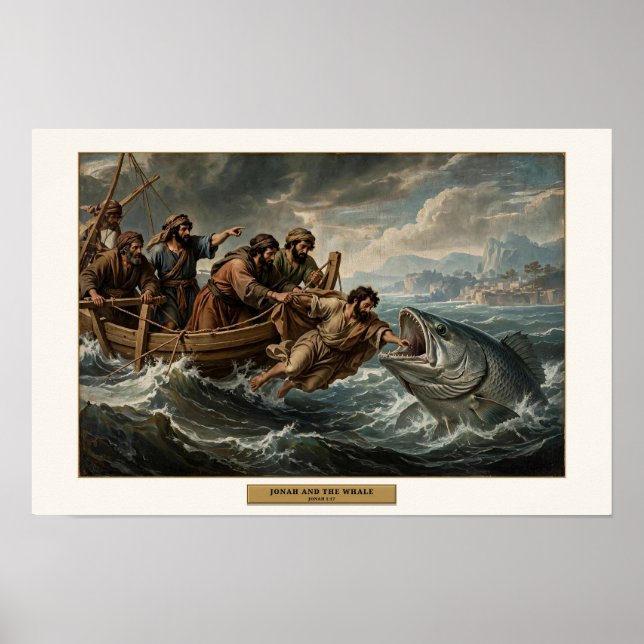 Jonas och valen — Da Vinci stil Poster (Framsidan)