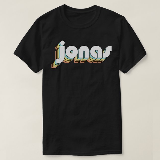 Jonas Retro Regbow Typography Faded Stil T Shirt (Design framsida)