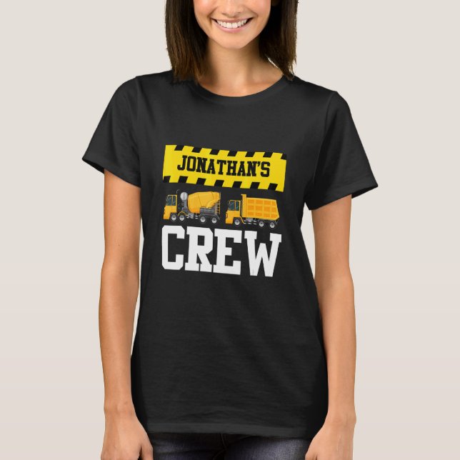 Jonathan Construction Crew Anpassningsbar Dumptruc T Shirt (Framsida)