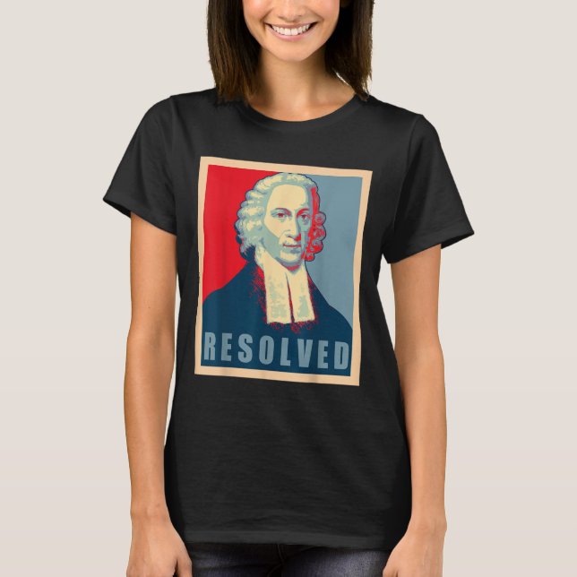 Jonathan Edwards Resolved Calvinist Reformed  T Shirt (Framsida)