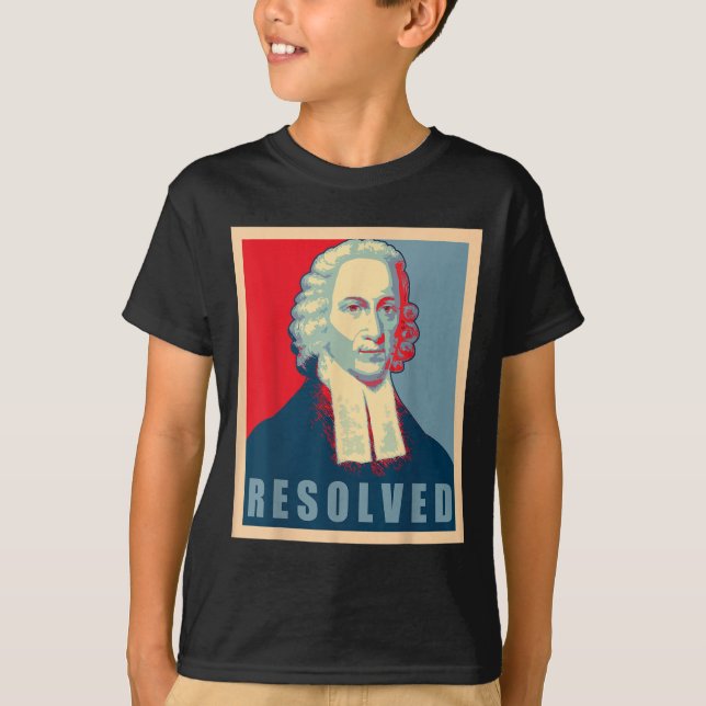 Jonathan Edwards Resolved Calvinist Reformed  T Shirt (Framsida)