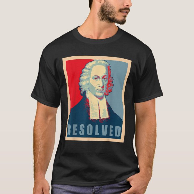 Jonathan Edwards Resolved Calvinist Reformed T Shirt (Framsida)