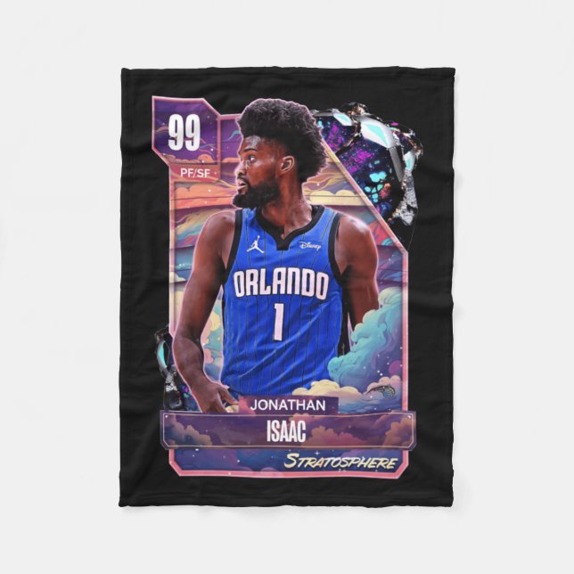Jonathan Isaac 99 Mörk Card Hd Fleecefilt (Framsidan)