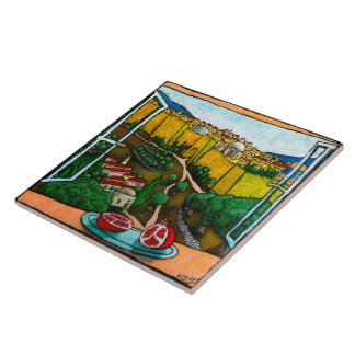 Jonathan Kis-Lev som vägen till den Jaffa grinden Kakelplatta